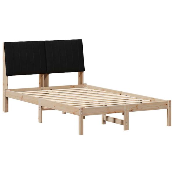 vidaXL Bed Frame with Headboard Brown 120 x 200 cm Solid Pine Wood