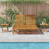 vidaXL Sun Lounger Reclining Brown Solid Acacia Wood