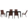 vidaXL Garden Dining Set 7 pcs Brown and Black Powder-coated Steel