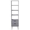 vidaXL Book Cabinet New York Grey Solid Pine Wood