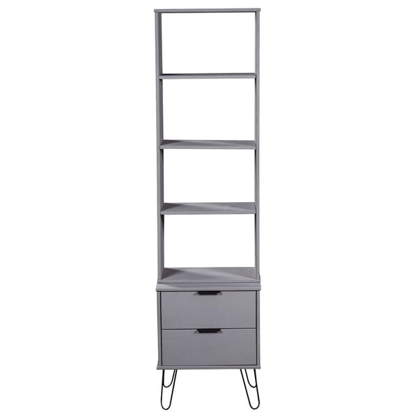 vidaXL Book Cabinet New York Grey Solid Pine Wood