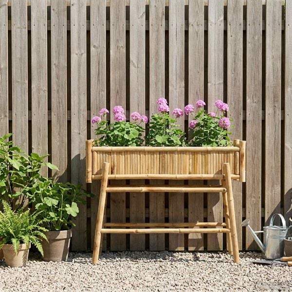 vidaXL Garden Planter with Holder Natural 100 x 38 x 74 cm Bamboo