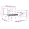vidaXL Bed Frame without Mattress 150x200 cm King Size Solid Wood