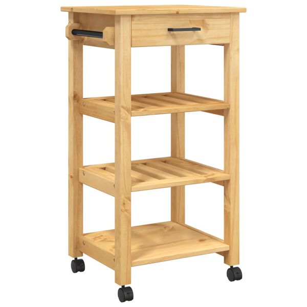 vidaXL Kitchen Trolley MONZA 48x40x88.5 cm Solid Wood Pine