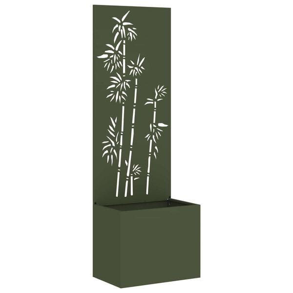 vidaXL Garden Privacy Screen Olive green 50 x 140 cm Cold-rolled steel