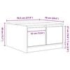 vidaXL Coffee Table with Drawers Grey Sonoma 70.5x70x40 cm
