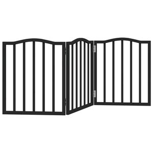vidaXL Dog Gate Foldable 3 Panels Black 150 cm&nbsp;Poplar Wood