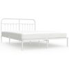 vidaXL Metal Bed Frame without Mattress with Headboard White 160x200cm