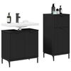 vidaXL Bathroom Furniture Set with Drawer 2 pcs Black Engineered wood