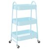 vidaXL Storage Trolley 3-Tier Blue 42x41.5x77 cm Steel