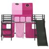 vidaXL Kids'Loft Bed Frame Black and Pink 74.5 x 190 cm Metal