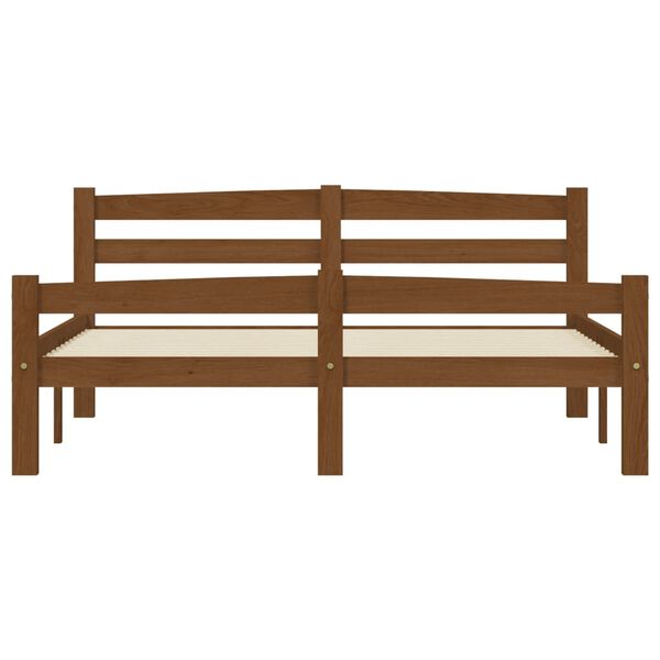 vidaXL Bed Frame without Mattress Honey Brown Solid Pinewood 140x200 cm