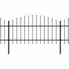 vidaXL Garden Fence with Spear Top Steel 1070x125 cm Black