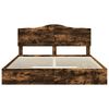 vidaXL Storage Bed with Drawer Smoked Oak 180 x 200 cm Engineered Wood