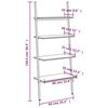 vidaXL 4-Tier Leaning Shelf Light Brown and Black 64x34x150.5 cm