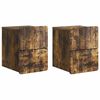 vidaXL Wall-Mounted Bedside Cabinet 2 pcs Smoked Oak 33 x 34.5 x 43 cm