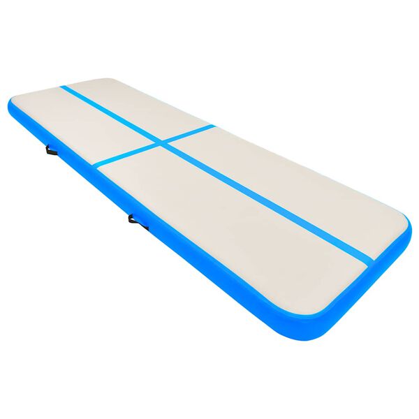 vidaXL Inflatable Gymnastics Mat with Pump 500x100x20 cm PVC Blue