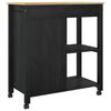 vidaXL Kitchen Trolley MONZA Black 84 x 40 x 88.5 cm Solid Pine Wood
