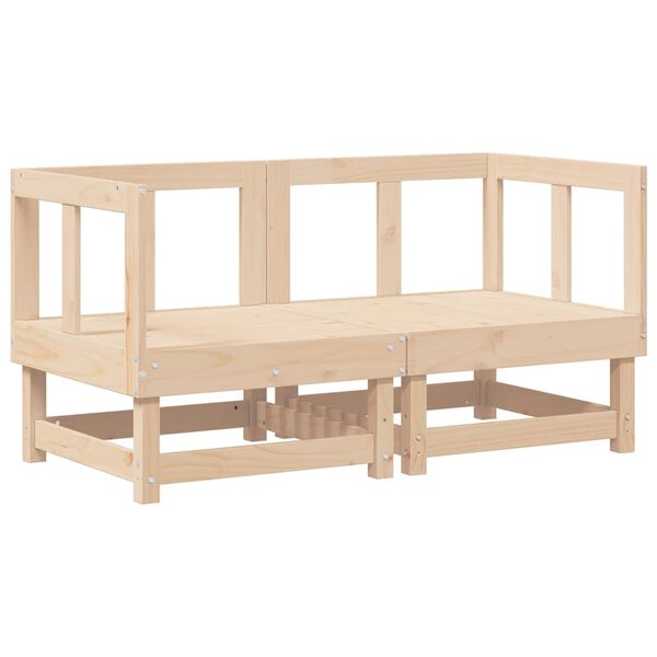 vidaXL Corner Sofas with Cushions 2 pcs Solid Wood Pine