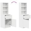 vidaXL Bedside Cabinet White 39x35x125 cm Engineered Wood