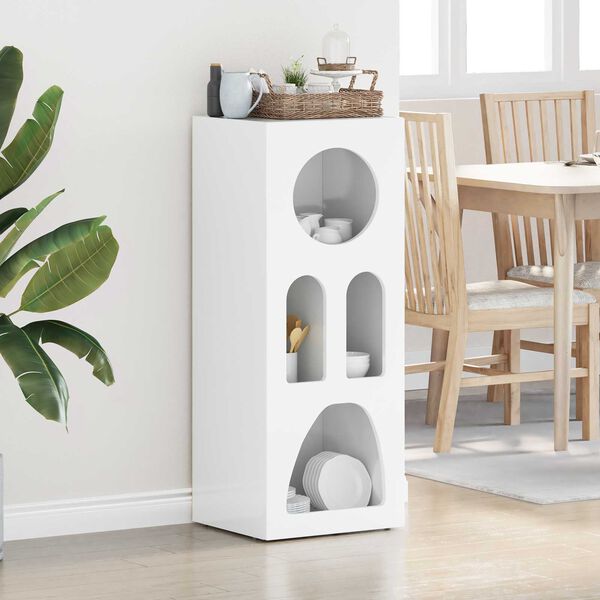 vidaXL Sideboard High Gloss White 40 x 35 x 100.5 cm Engineered Wood