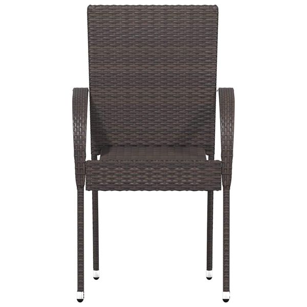 vidaXL Stackable Outdoor Chairs 2 pcs Poly Rattan Brown