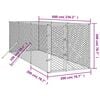vidaXL Outdoor Dog Kennel Silver 2x6x2 m Galvanised Steel