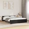 vidaXL Bed Frame without Mattress Black Solid Wood 135x190 cm Double Double