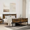 vidaXL Metal Bed Frame without Mattress Smoked Oak 150x200 cm King Size