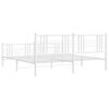 vidaXL Metal Bed Frame without Mattress with Footboard White 200x200cm