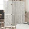 vidaXL Room Divider 4 Panels White Solid Wood Paulownia