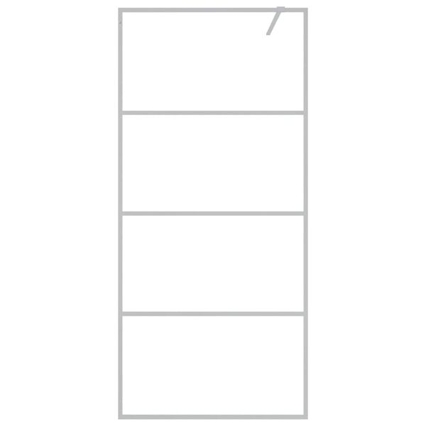 vidaXL Walk-in Shower Wall Silver 90x195 cm Clear ESG Glass