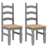 vidaXL Dining Chairs 2 pcs "Corona" Grey 42x47x107 cm Solid Wood Pine