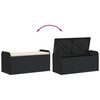 vidaXL Storage Bench with Cushion Black 115x51x52 cm Poly Rattan
