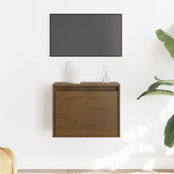 vidaXL Wall Cabinet Honey Brown 45x30x35 cm Solid Pinewood