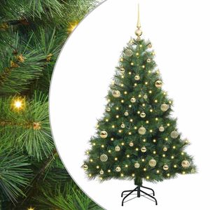 vidaXL Artificial Christmas Tree with 150 LEDs Green 120 cm PE and PVC