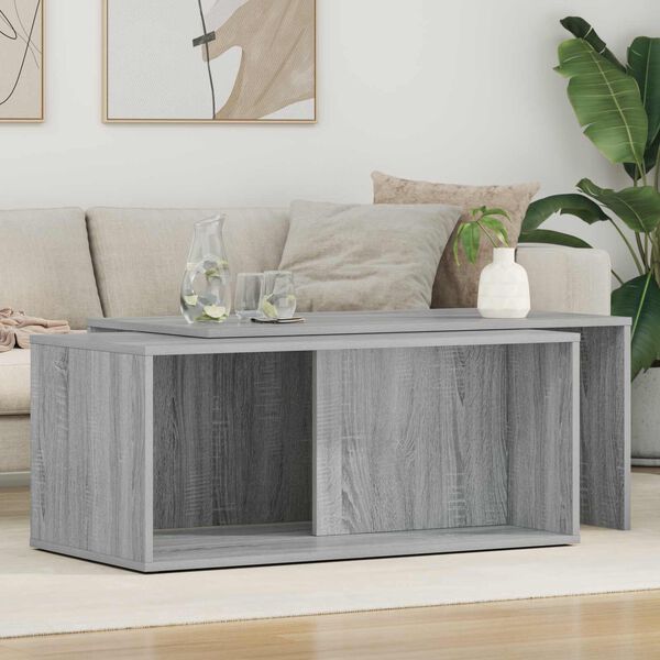 vidaXL Coffee Table Set 2 pcs Grey Sonoma Engineered Wood