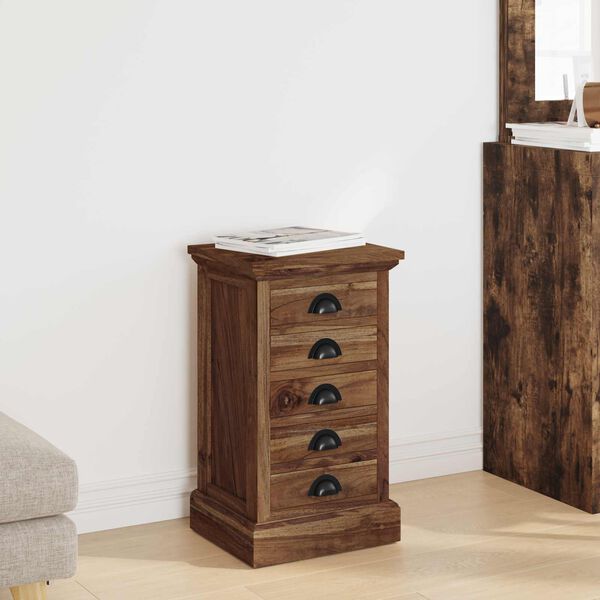 vidaXL Chest of Drawers Brown 35 x 30 x 60 cm Solid Teak Wood
