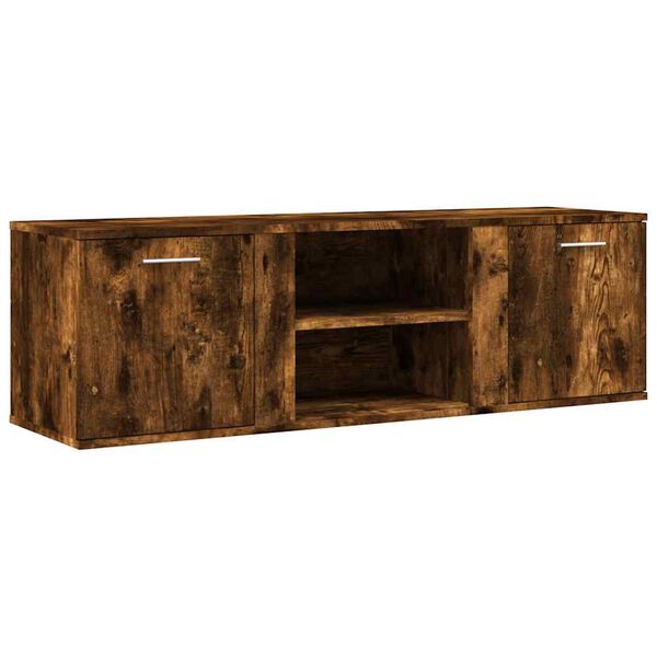 vidaXL TV Cabinet Smoked Oak 120x34x37 cm Engineered Wood