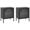 vidaXL Nightstands 2 pcs Black 50x35x60 cm Glass and Steel