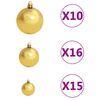 vidaXL Artificial Pre-lit Christmas Tree with Ball Set Gold 240 cm PET