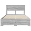 vidaXL Bed Frame with Drawer Grey Sonoma 140 x 200 cm Engineered Wood