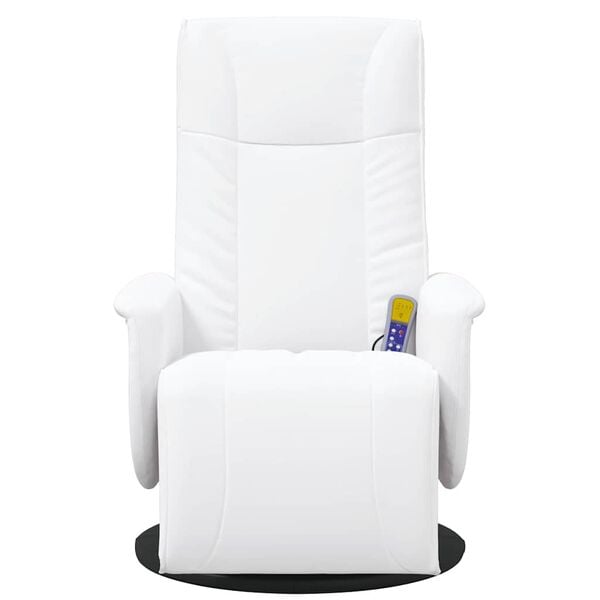 vidaXL Massage Recliner Chair White 71 x 90 x 105 cm PVC