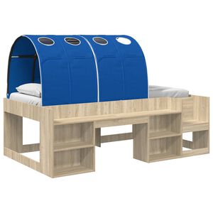 vidaXL Kids'High Bed Frame with Storage Sonoma Oak and Blue