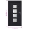 vidaXL Front Door Anthracite 88x200 cm PVC