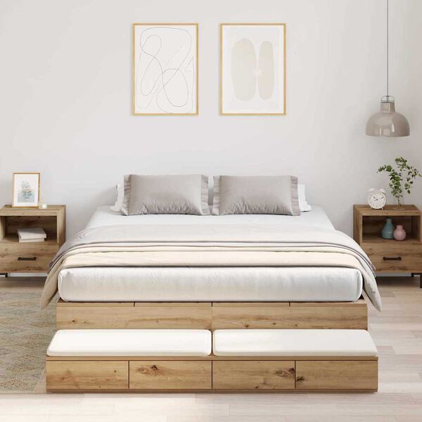 vidaXL Storage Bed Frame Artisan Oak 150 cm Engineered Wood