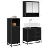 vidaXL Bathroom Furniture Set 3 pcs Black Oak Engineered Wood