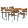 vidaXL Garden Dining Set 5 pcs Grey and brown Solid acacia wood