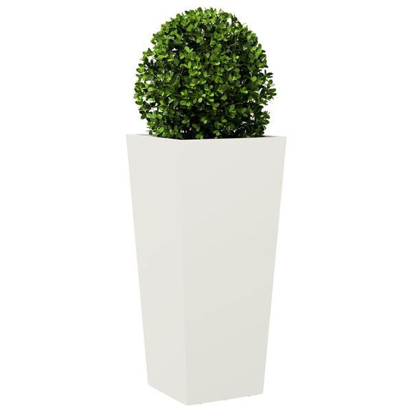 vidaXL Garden Planters White 2 pcs 35x35x75 cm Steel