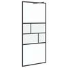 vidaXL Walk-in Shower Wall Black 90 x 195 x 0.5 cm Glass and Aluminium